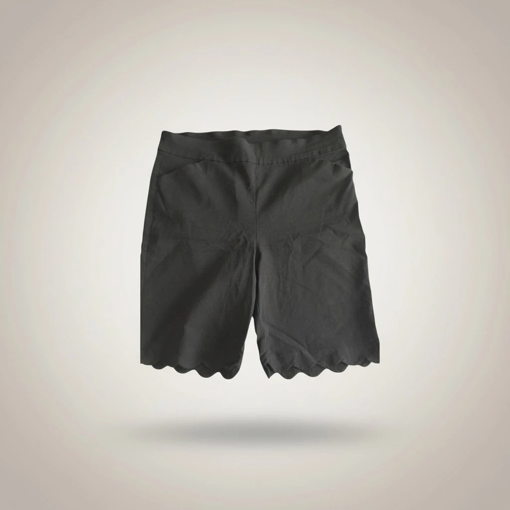 Coral Bay Black Scallop Hem Bike Shorts